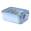L59-167 portable stainless steel lunch box, large-capacity compartment-filled insulated box, simple solid-color sealed lunch box Specification image